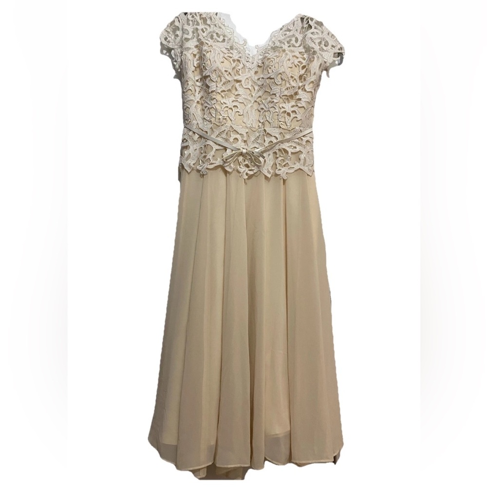 NWT Dayore Couture Cream Lace Peplum Women’s 10